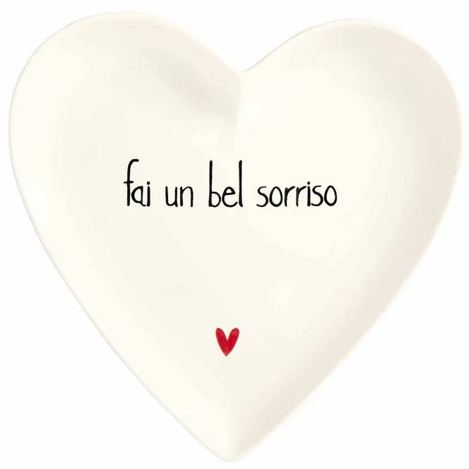 Set 2 Piatti cuore Fai un bel sorriso