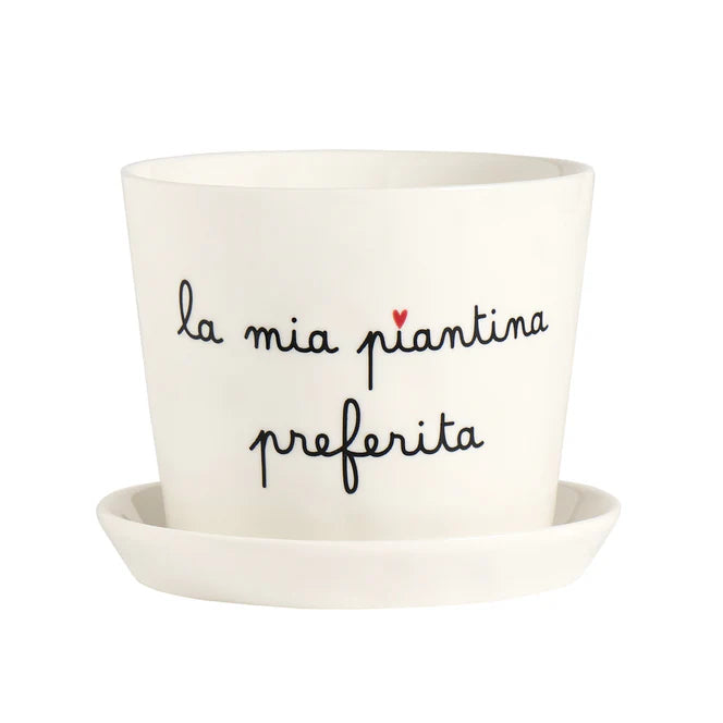 Vaso La mia piantina preferita, con sottovaso