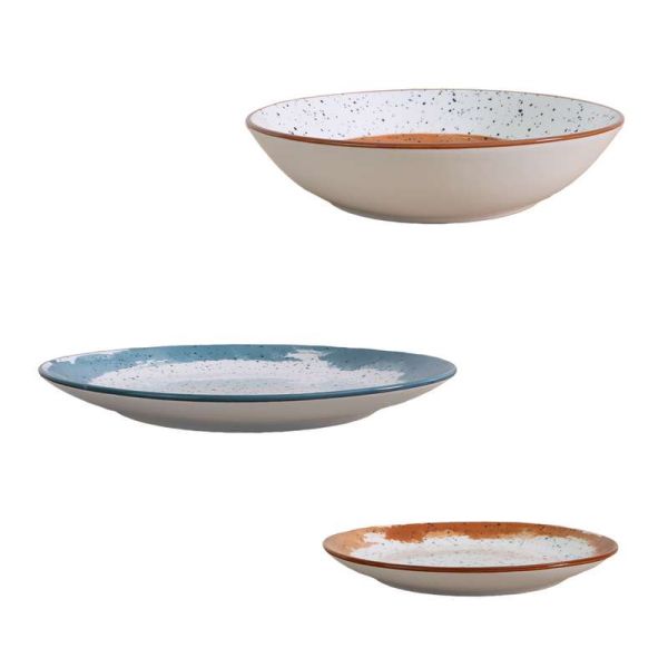 Servizio piatti 18 pezzi Sienna Porcellana Multicolor