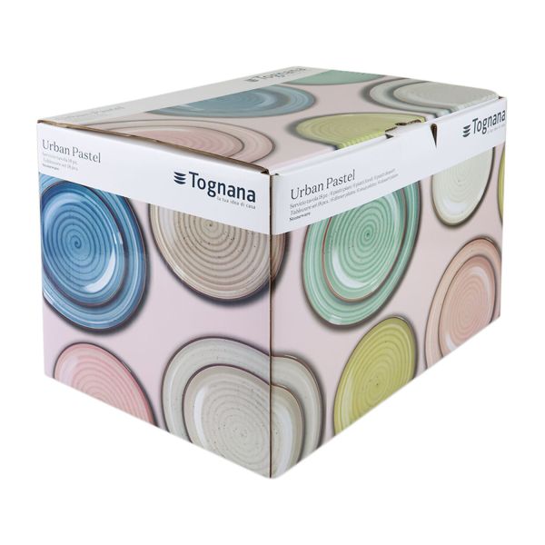 Servizio piatti 18 pezzi Pastel Stoneware Multicolor