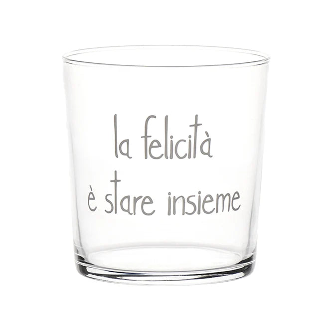 Set 6 Bicchieri acqua "La felicità è stare insieme"