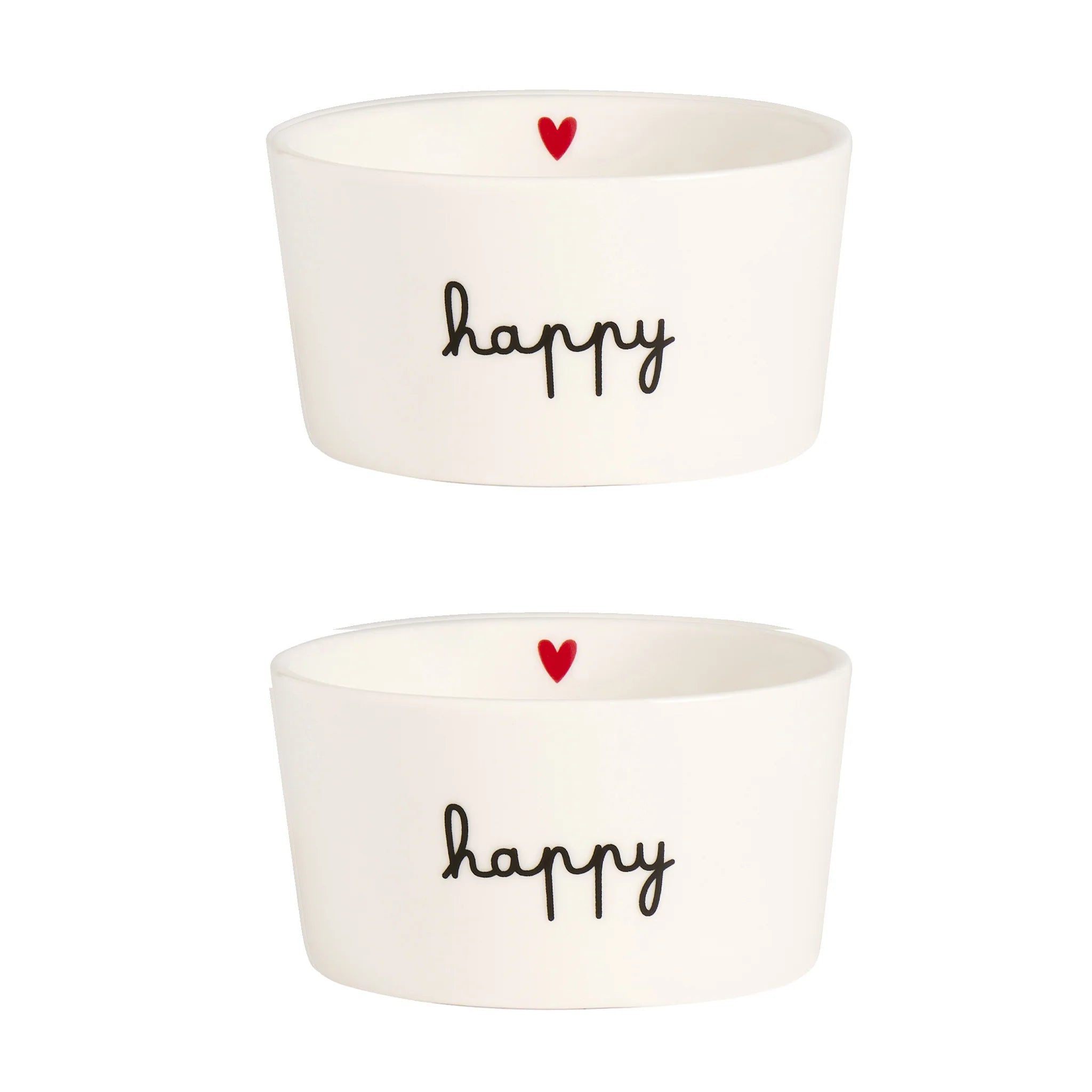 Set 2 Coppette in gres Happy