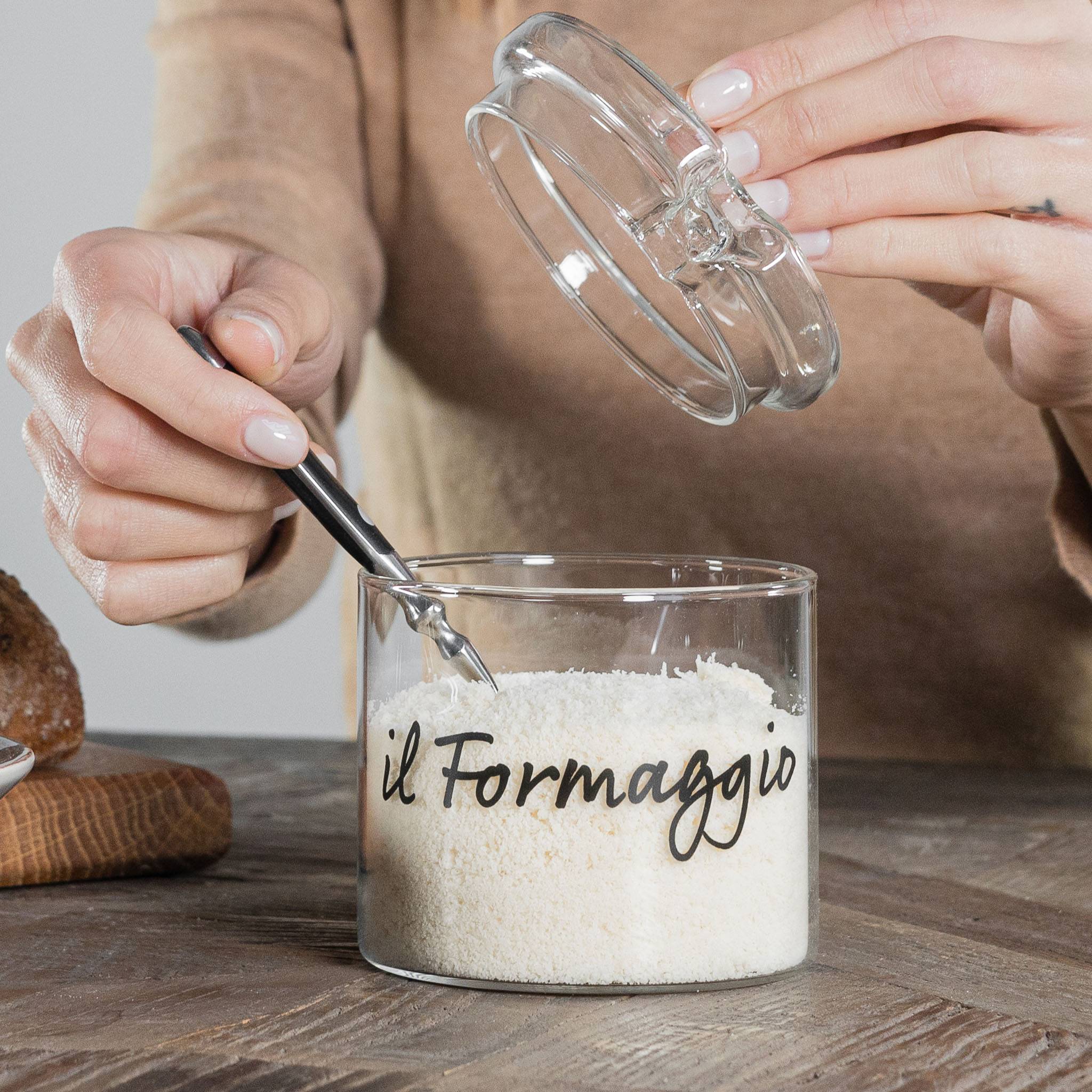 Formaggiera in vetro borosilicato decoro Il formaggio