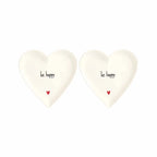 Set 2 Piatti cuore Be happy - 12 cm