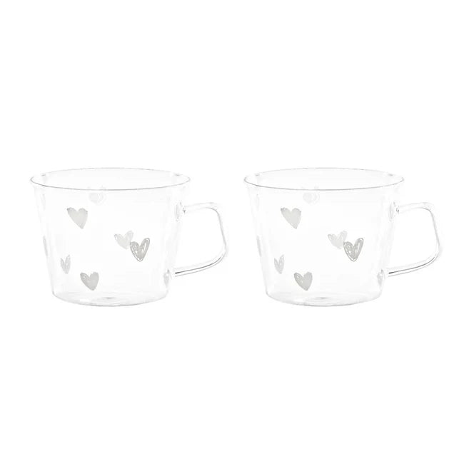 Set 2 tazze colazione Cuori