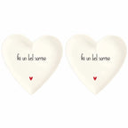 Set 2 Piatti cuore Fai un bel sorriso