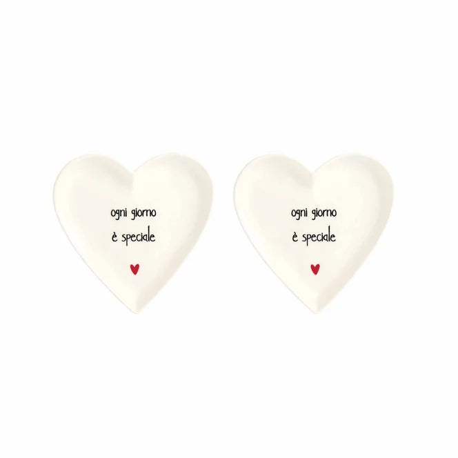 Set 2 Piatti cuore Ogni giorno è speciale - 12 cm
