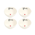 Set 4 Coppette in gres Felicità