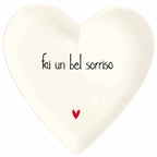 Set 2 Piatti cuore Fai un bel sorriso