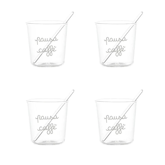 Set 4 bicchierini espresso Pausa Caffè in bianco