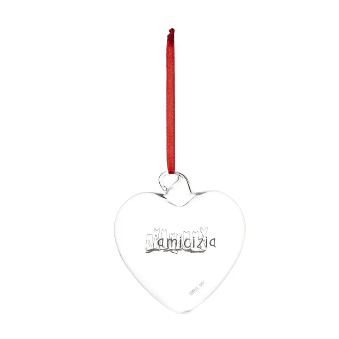 Pallina cuore Amicizia - 11 cm