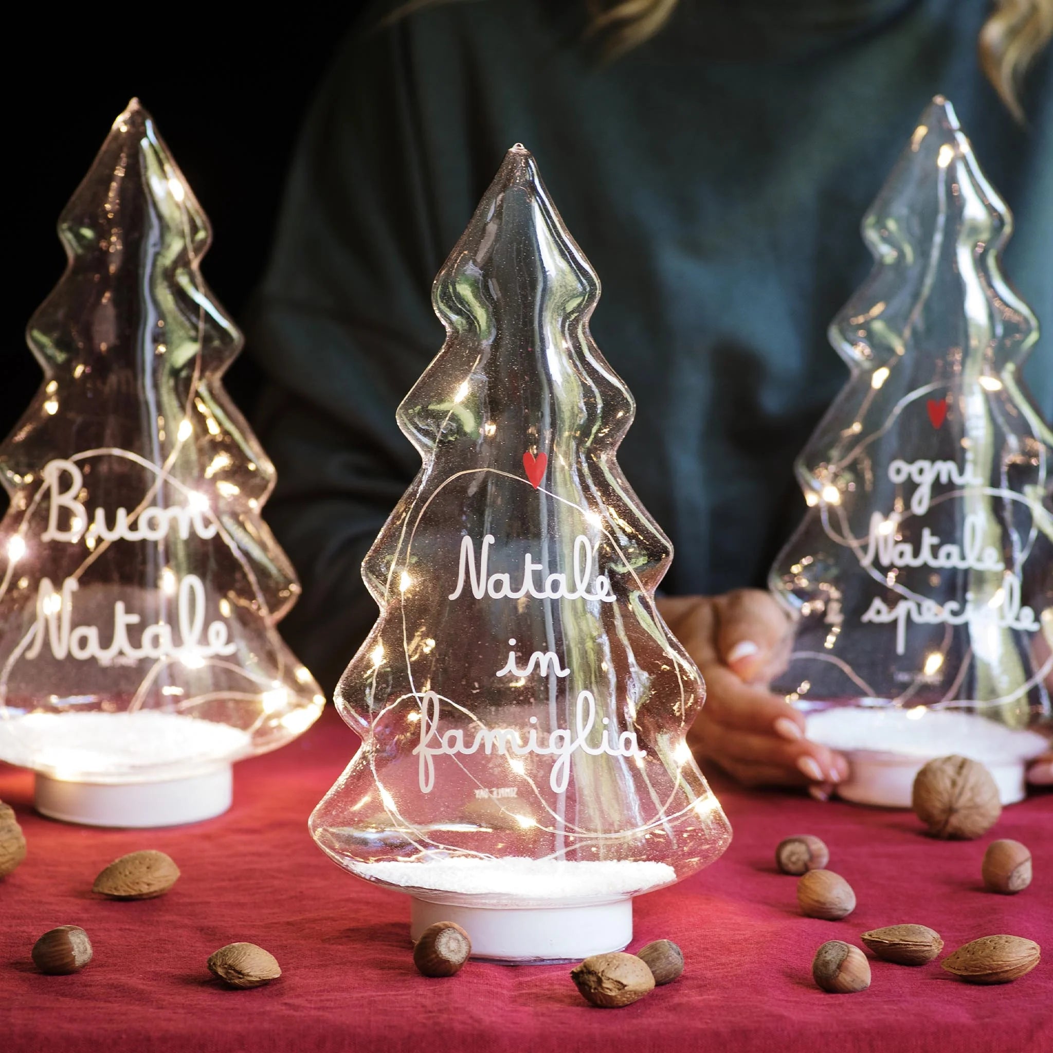 Albero Led Natale in famiglia - bianco