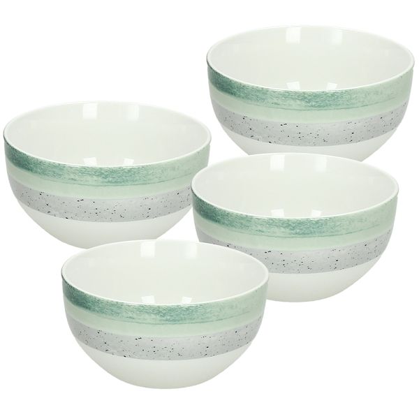 Set 4 Boli Linea Moon Malachite Porcellana Verde