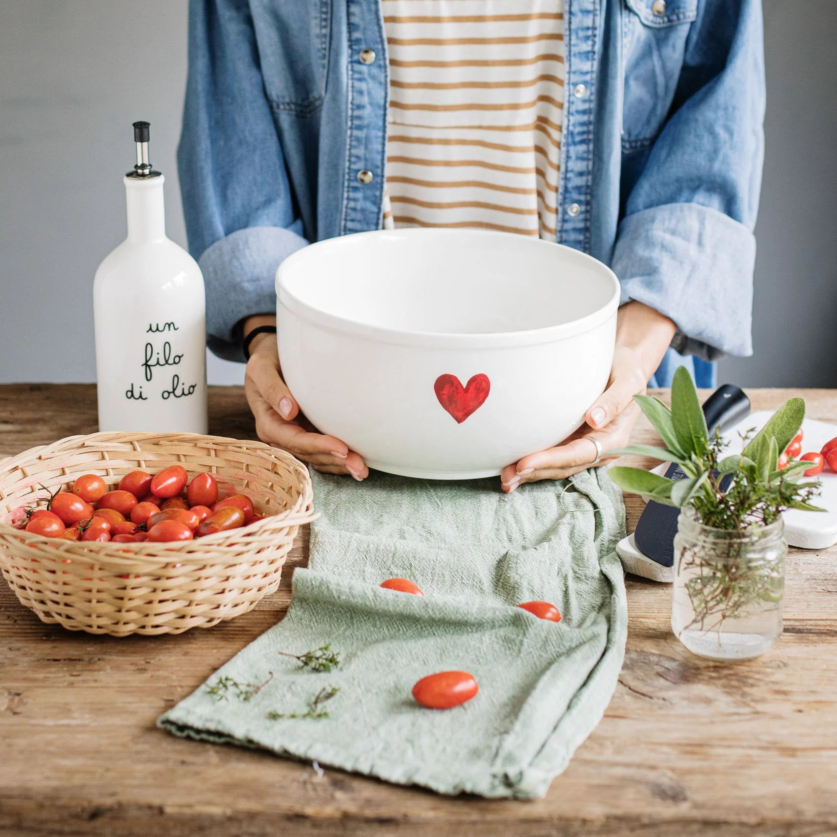 Insalatiera Cuore rosso