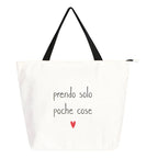 Borsa in canvas Prendo solo poche cose - Bianca