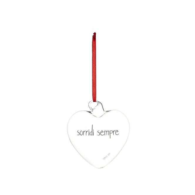 Pallina cuore Sorridi sempre - 11 cm