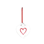 Pallina cuore Cuore Graffiti Rosso - 11 cm