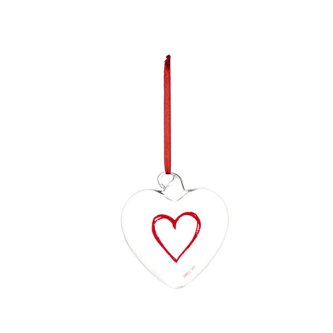 Pallina cuore Cuore Graffiti Rosso - 11 cm