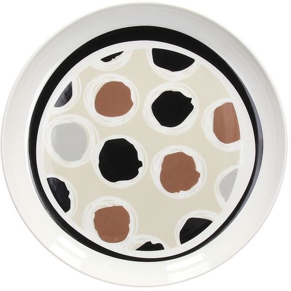Piatto Dessert Porcellana con inserto Marrone e Nero