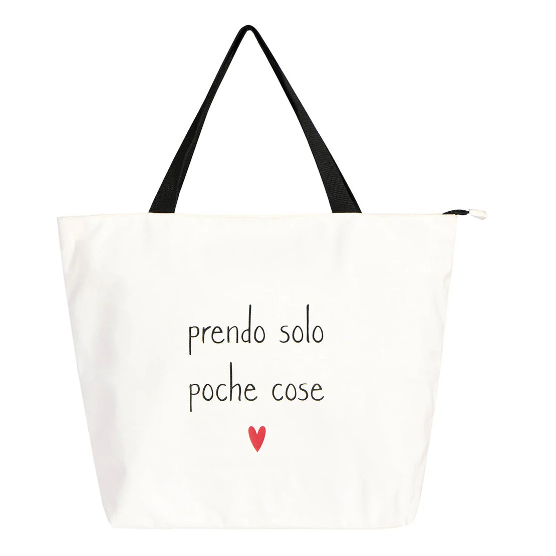 Borsa in canvas Prendo solo poche cose - Bianca