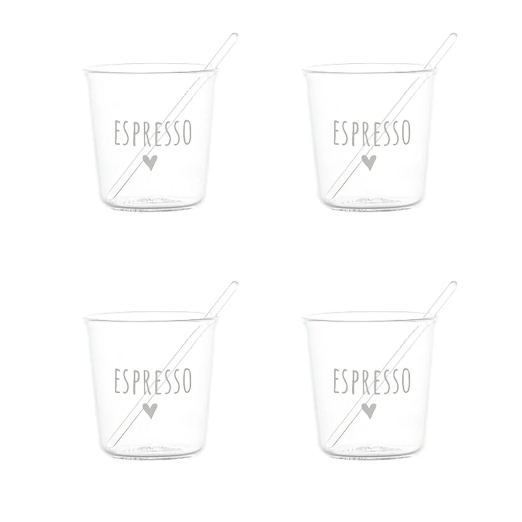 Set 4 bicchierini espresso Espresso in bianco
