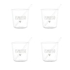 Set 4 bicchierini espresso Espresso in bianco