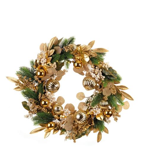 Ghirlanda decorativa palline oro