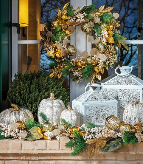 Ghirlanda decorativa palline oro