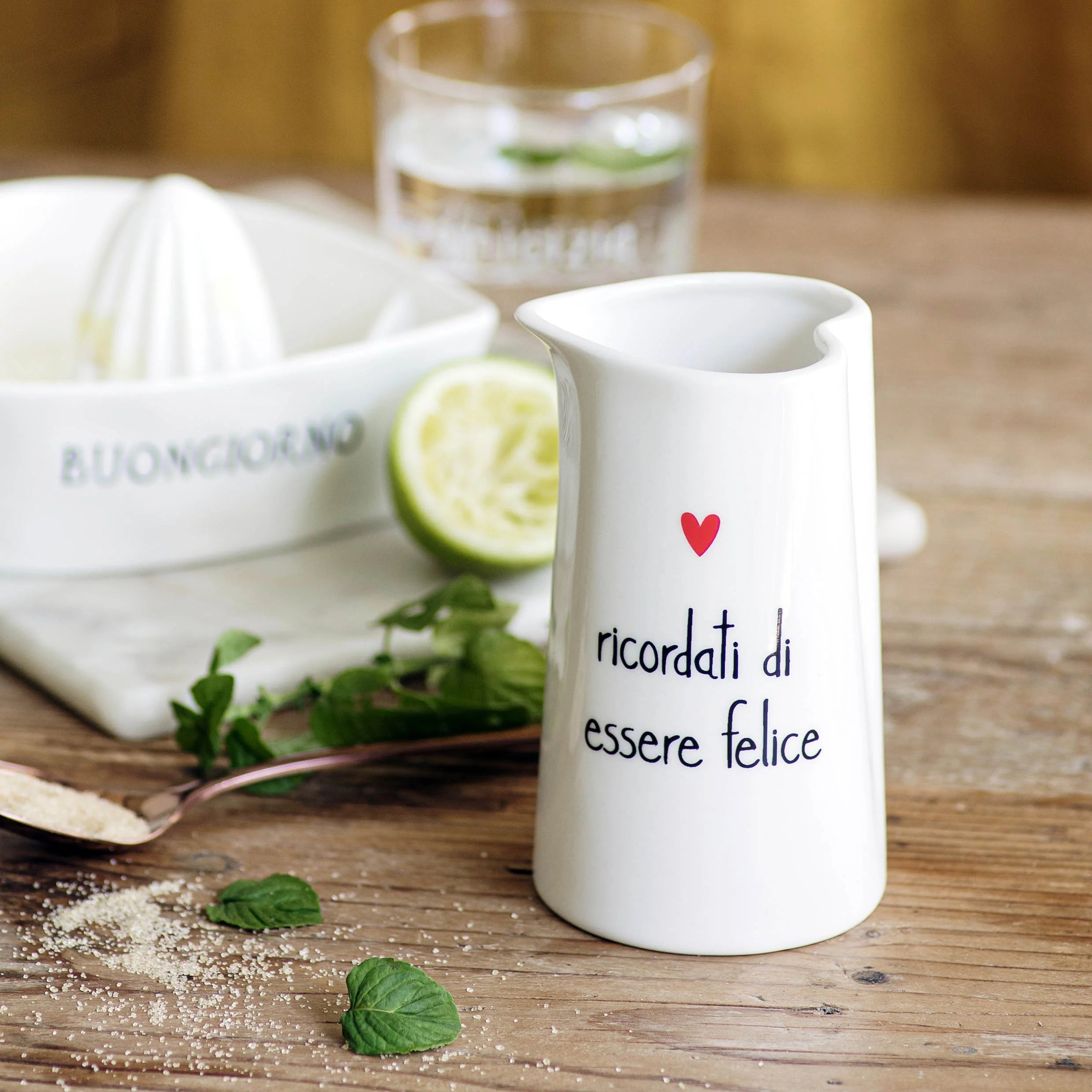 Lattiera in gres Ricordati di essere felice