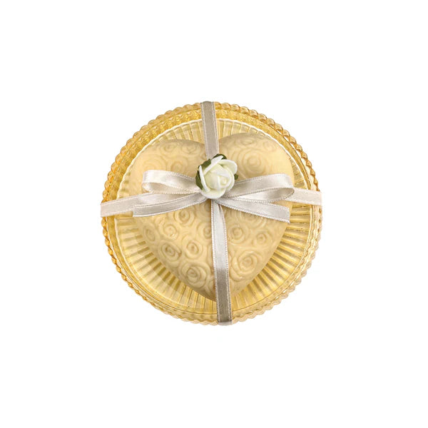 PIATTINO VETRO+ SAPONE PROFUMATO "CUORE"