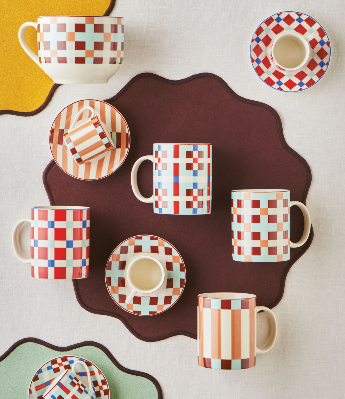 Set 2 tazze caffè con piattino