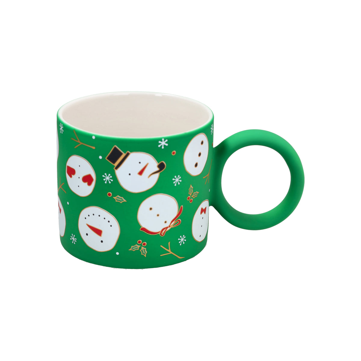Mug verde pupazzo di neve