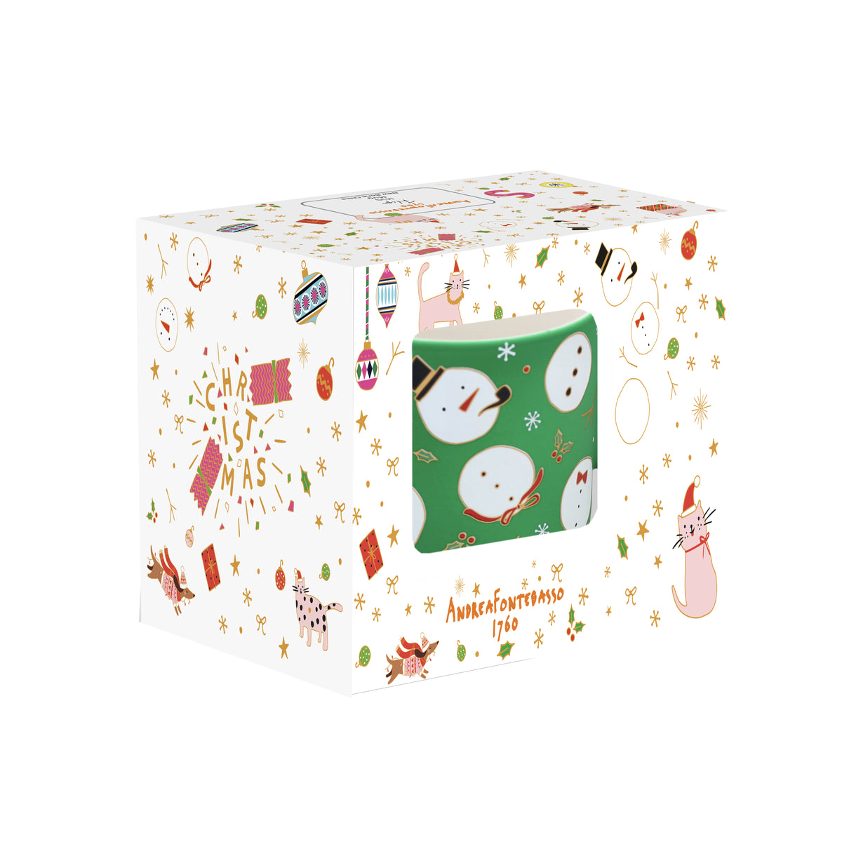 Mug verde pupazzo di neve