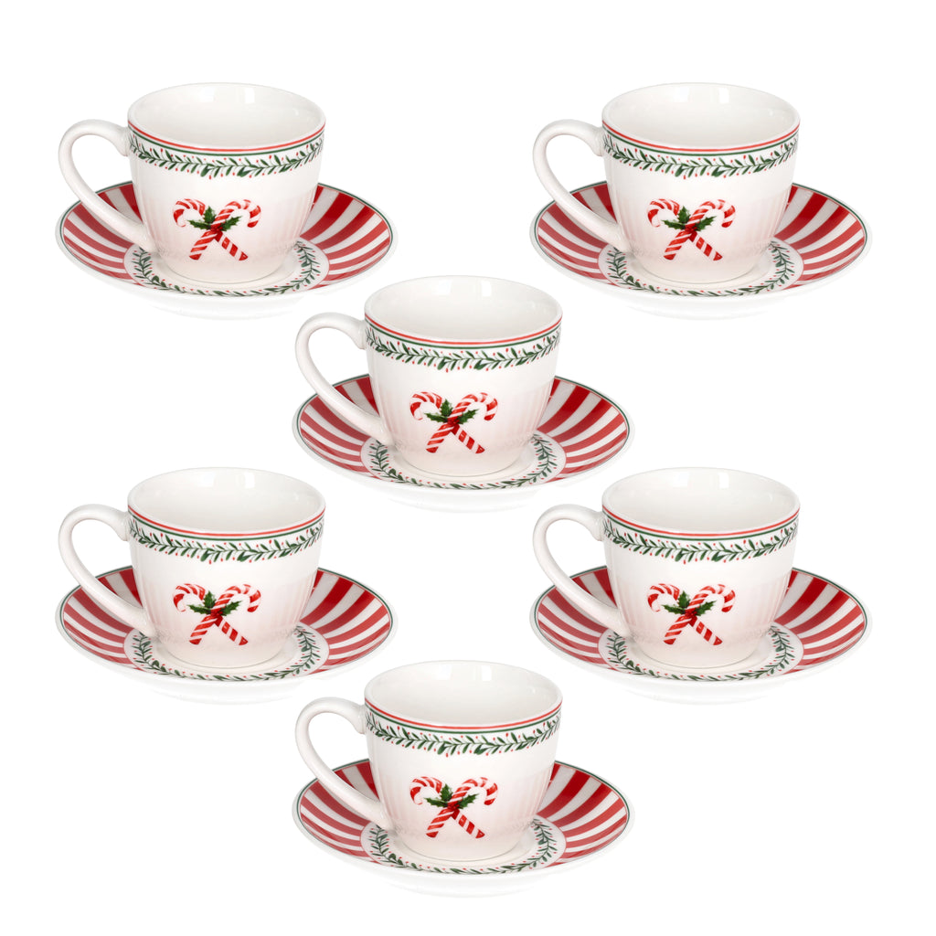 Set 6 tazzine da caffè con piattino
