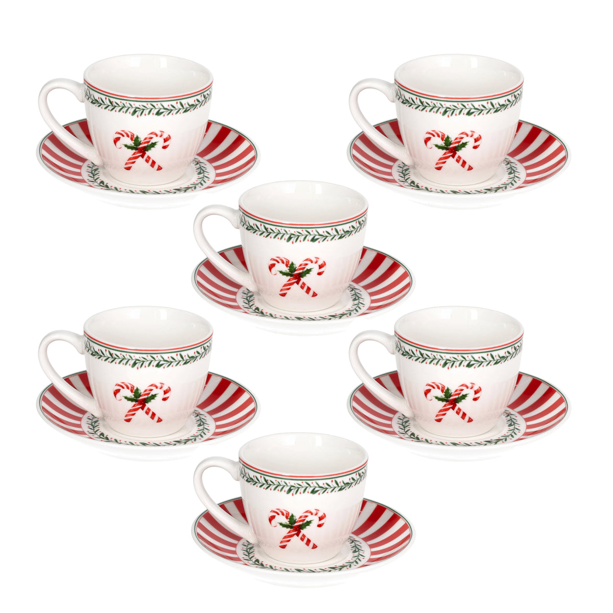 Set 6 tazzine da caffè con piattino