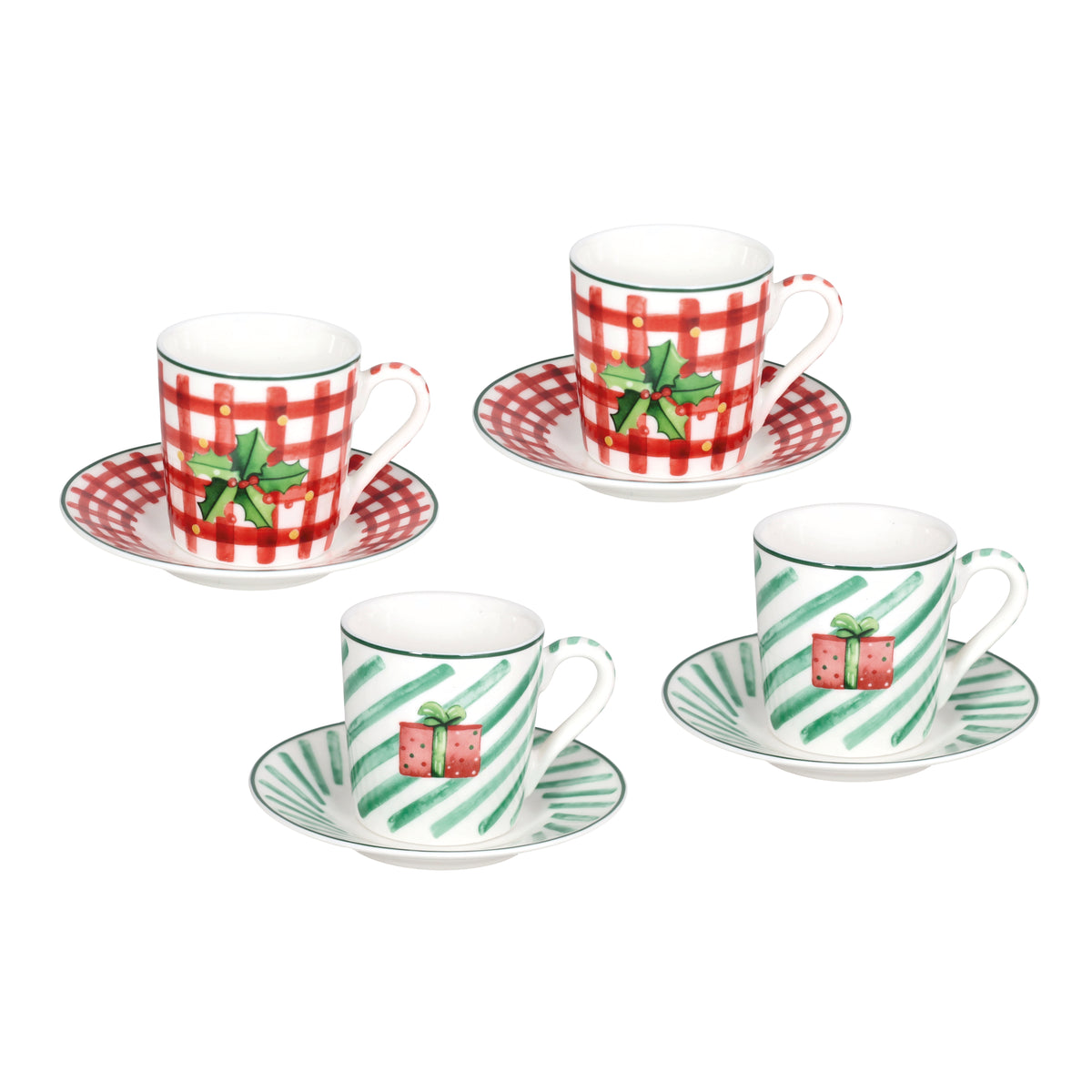 Set 4 tazze con piattino