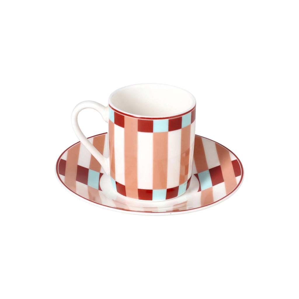 Set 2 tazze caffè con piattino