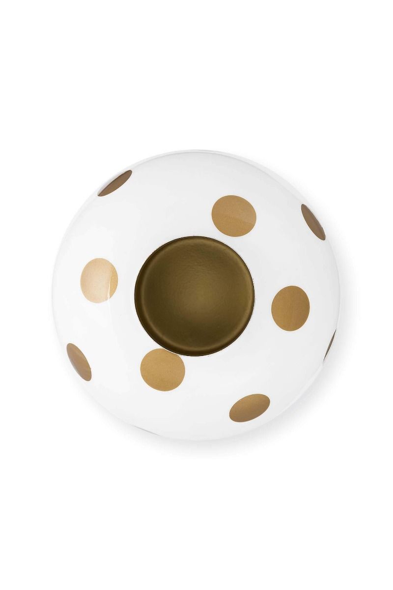 Vaso in metallo a pois bianco/oro Pip Studio
