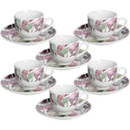 Confezione 6 tazze caffè con piatto Calypso Porcellana Bianco