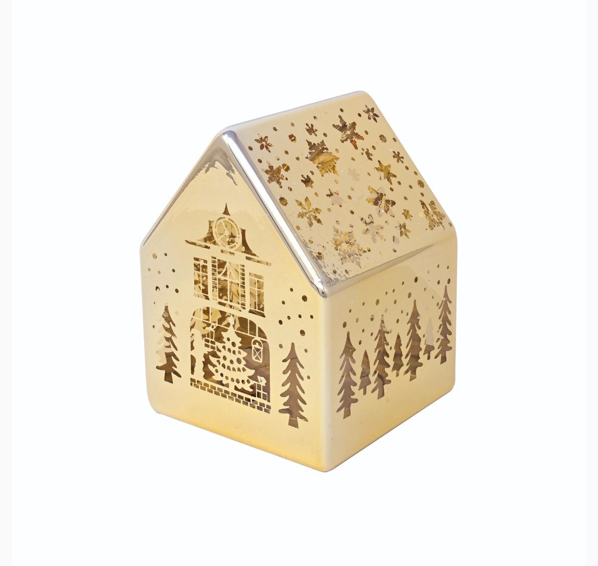 CASETTA VETRO CON LED ORO