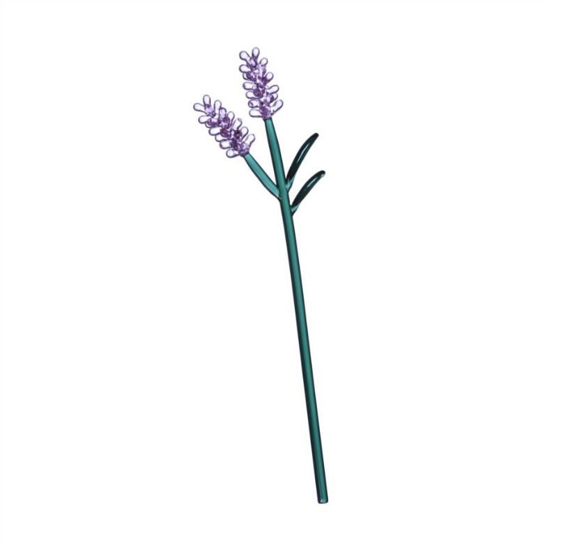 Fiore in vetro lavanda lilla