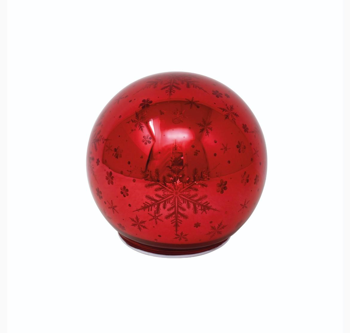 SFERA VETRO CON LED ROSSO