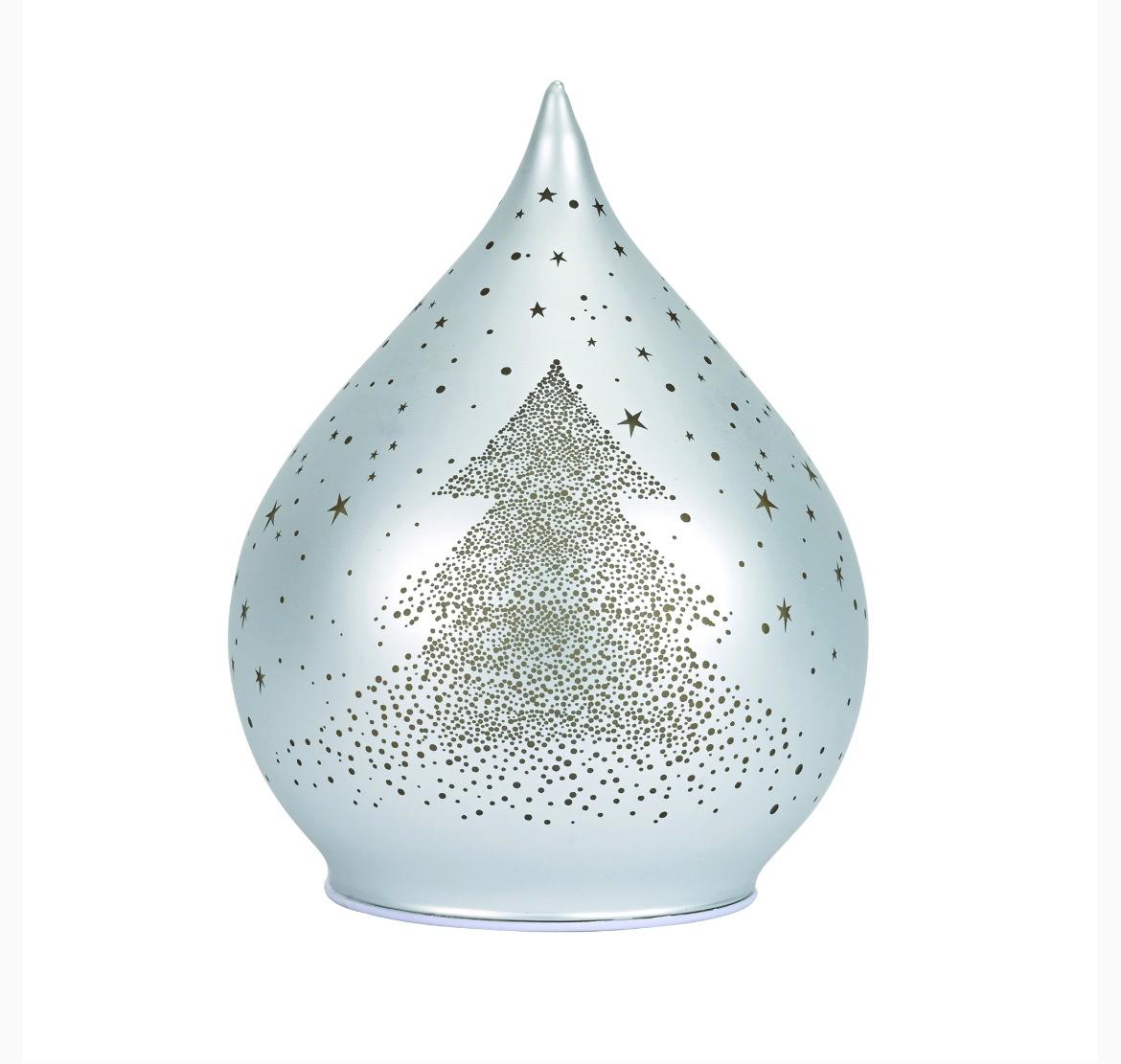 GOCCIA VETRO CON LED ARGENTO