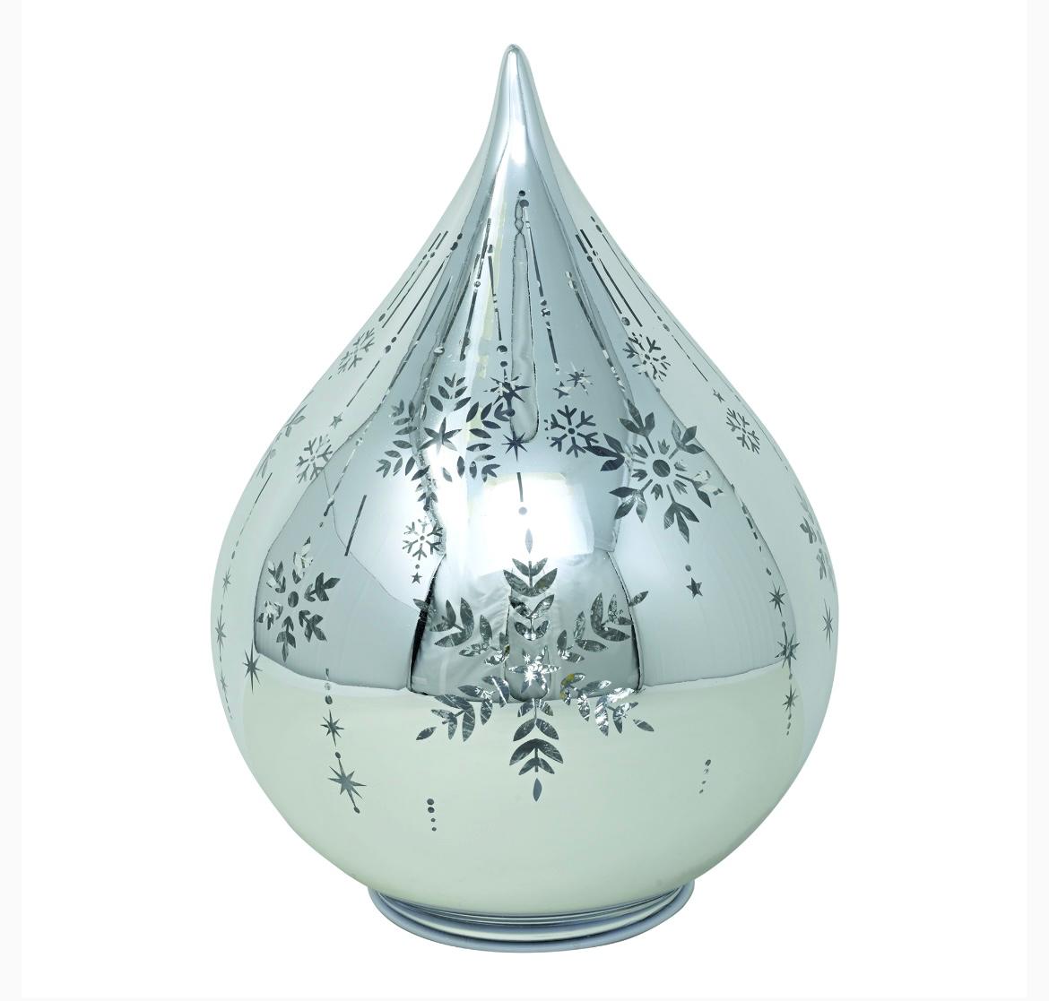 GOCCIA VETRO CON LED ARGENTO