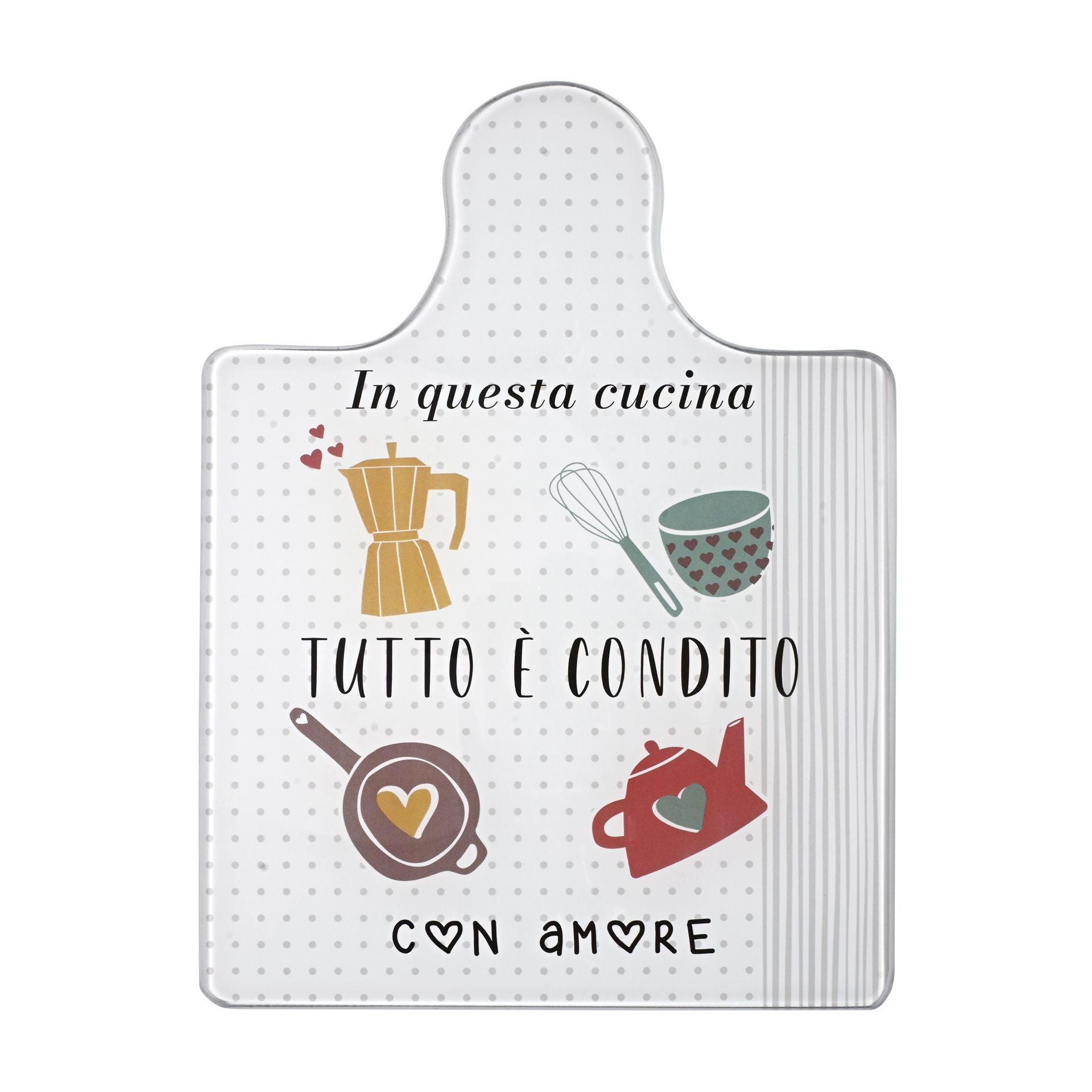 SOTTOPENTOLA / TAGLIERE IN VETRO TEMPERATO "CONDITO CON AMORE"