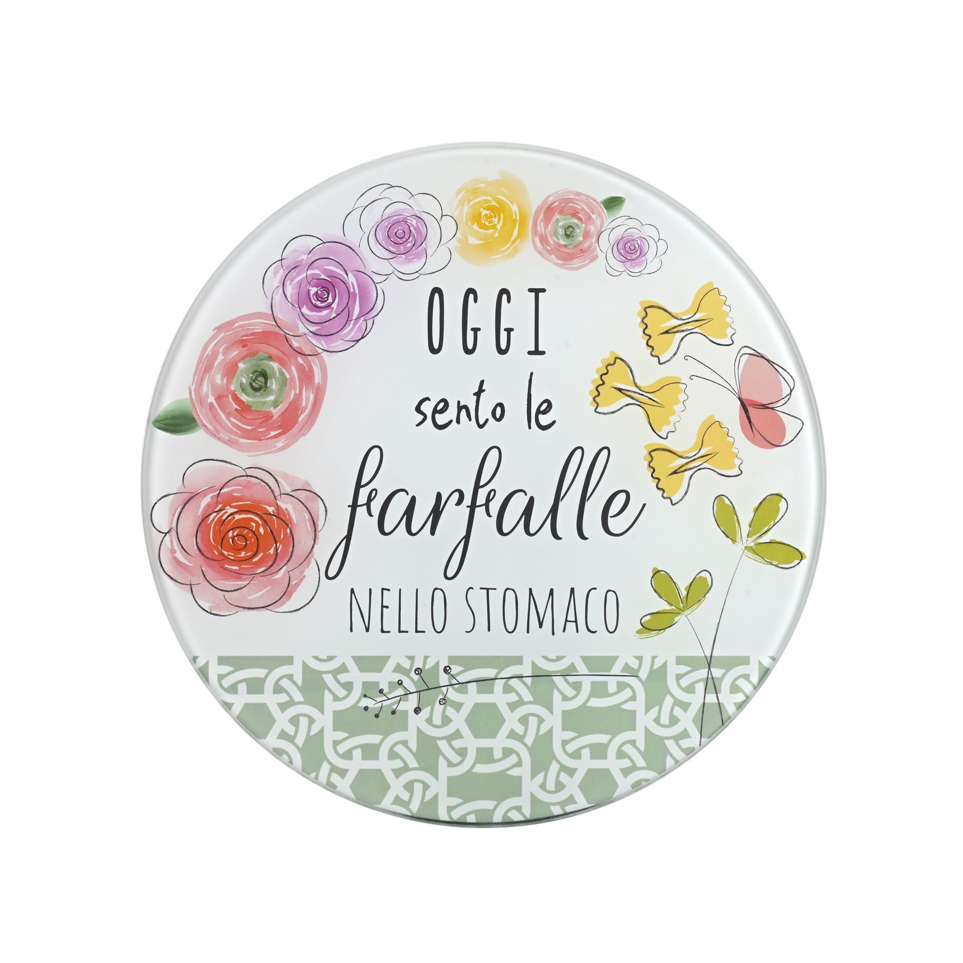 SOTTOPENTOLA / TAGLIERE IN VETRO TEMPERATO "FARFALLE"