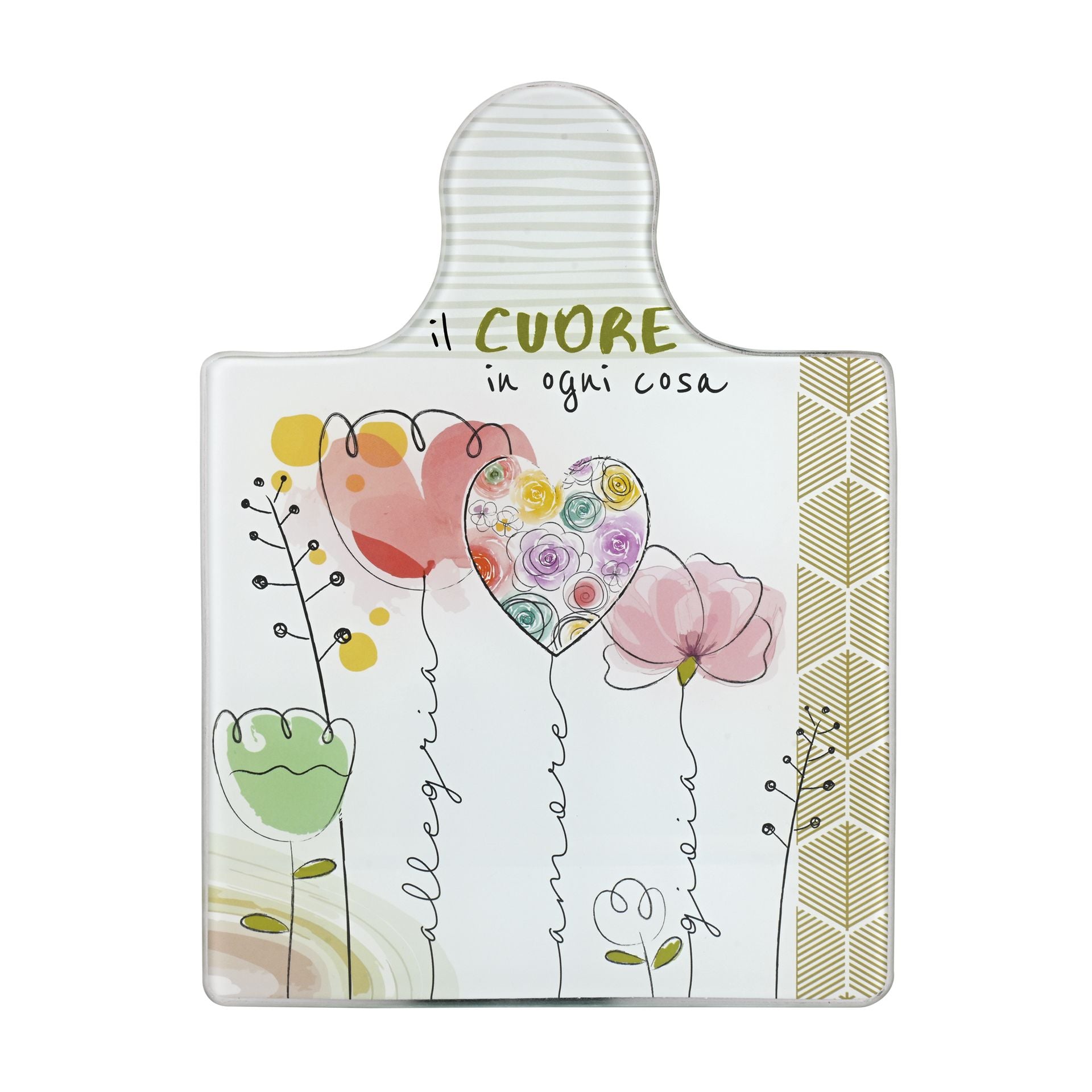 SOTTOPENTOLA / TAGLIERE IN VETRO TEMPERATO "CUORE"