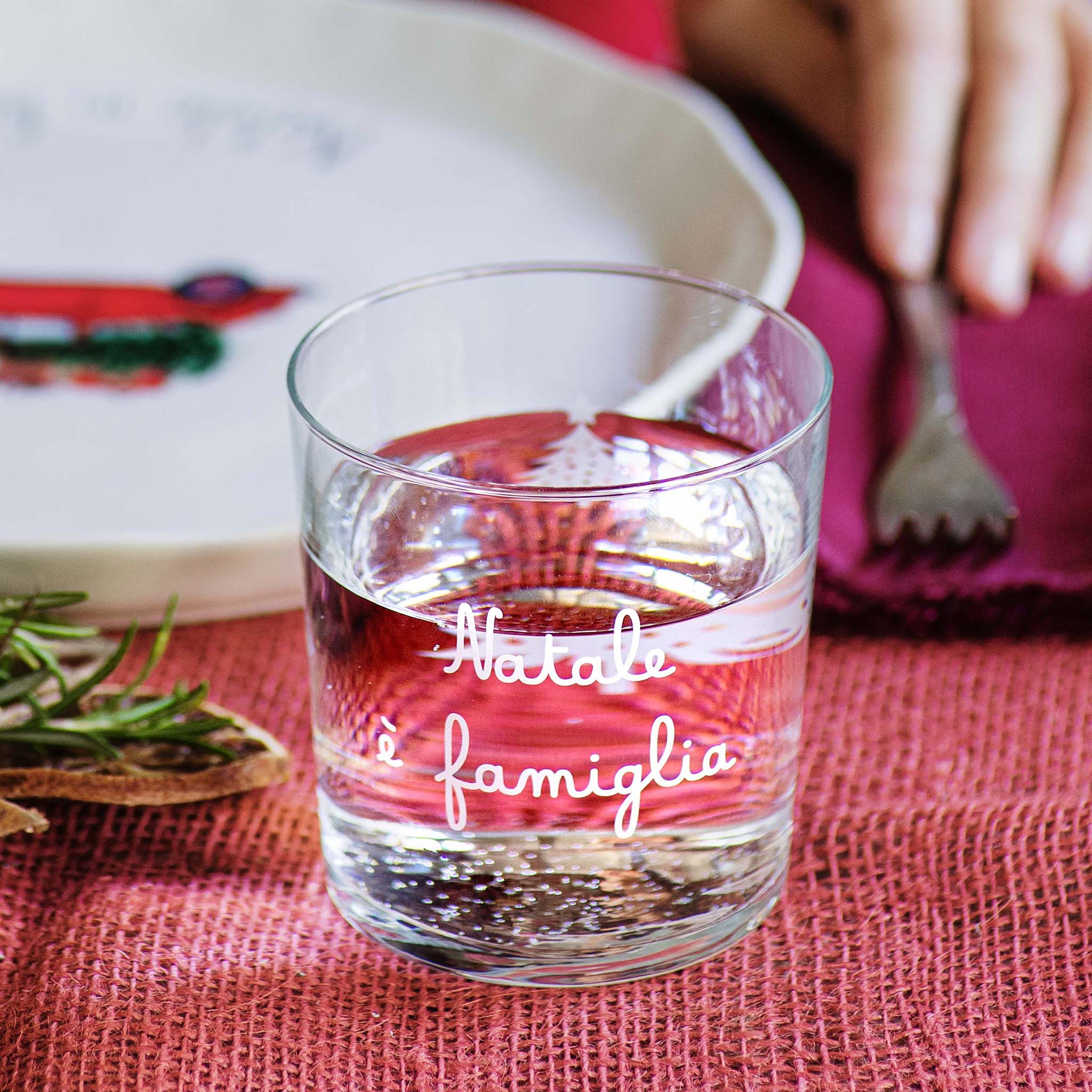 Set 6 Bicchieri acqua Natale in famiglia