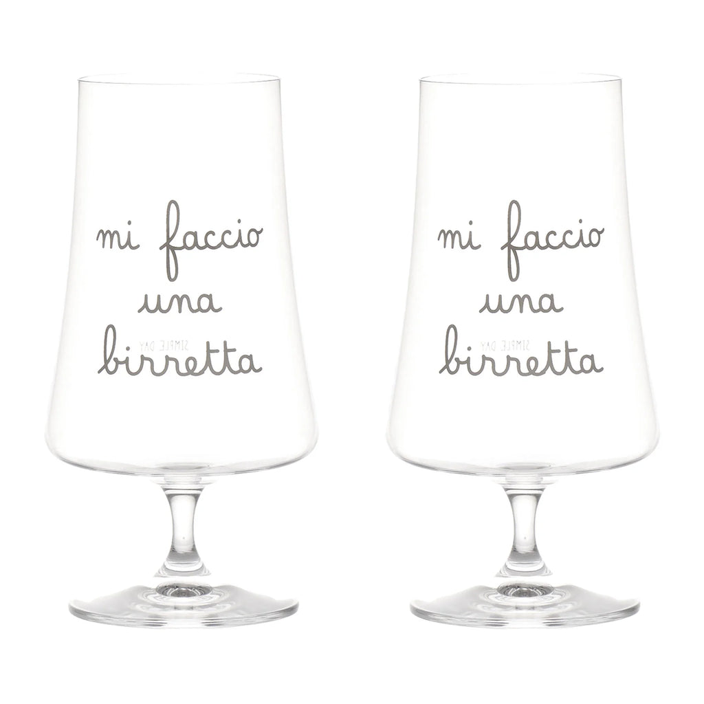 Set 2 Bicchieri birra Mi faccio una birretta - 55cl