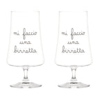 Set 2 Bicchieri birra Mi faccio una birretta - 55cl